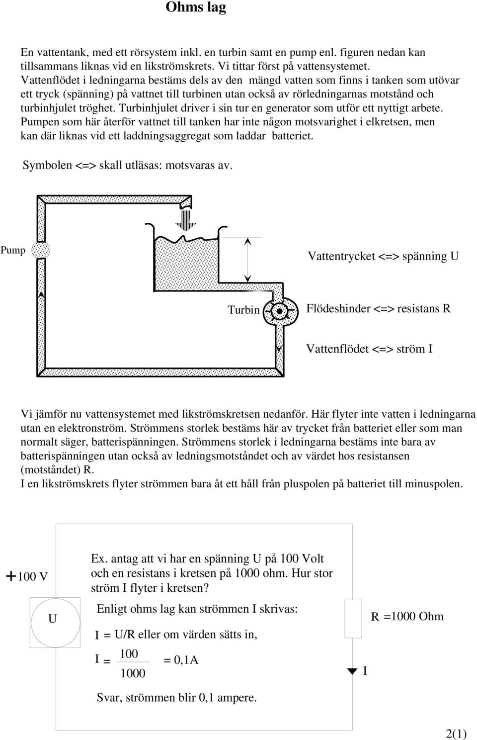 Turbinhjulet driver i sin tur en generator som utför ett nyttigt arbete.