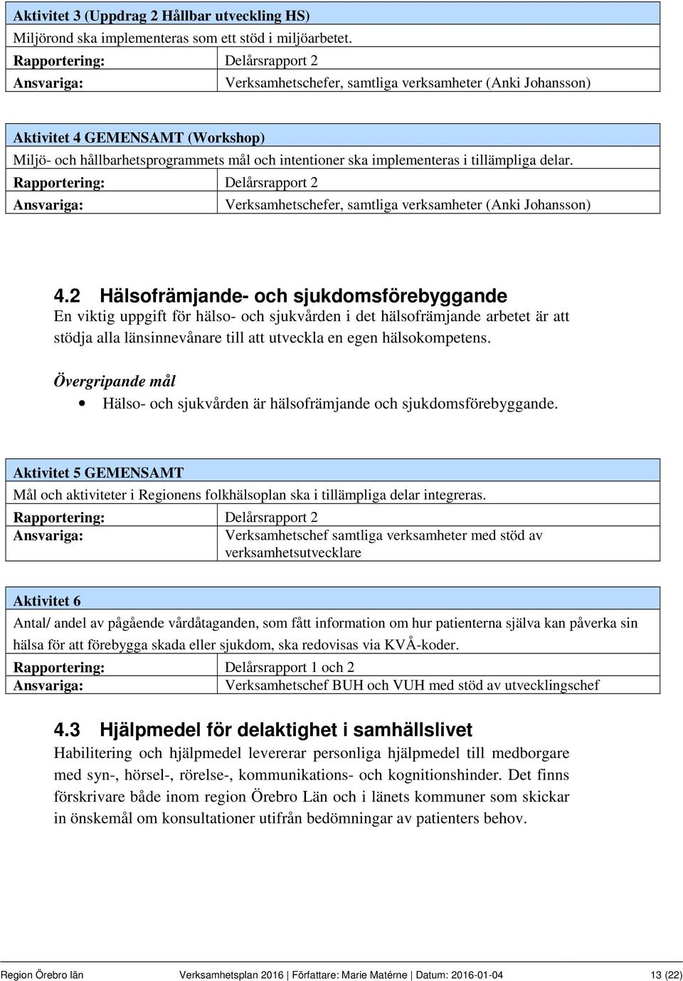 Verksamhetschefer, samtliga verksamheter (Anki Johansson) 4.
