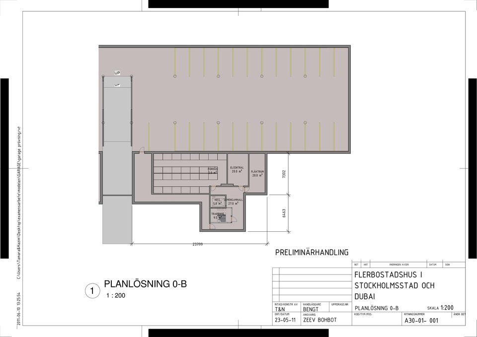 5 m² 23799 PLANLÖSNING 0-B : 200 RITAD/KONSTR AV HANDLÄGGARE UPPDRAGS.