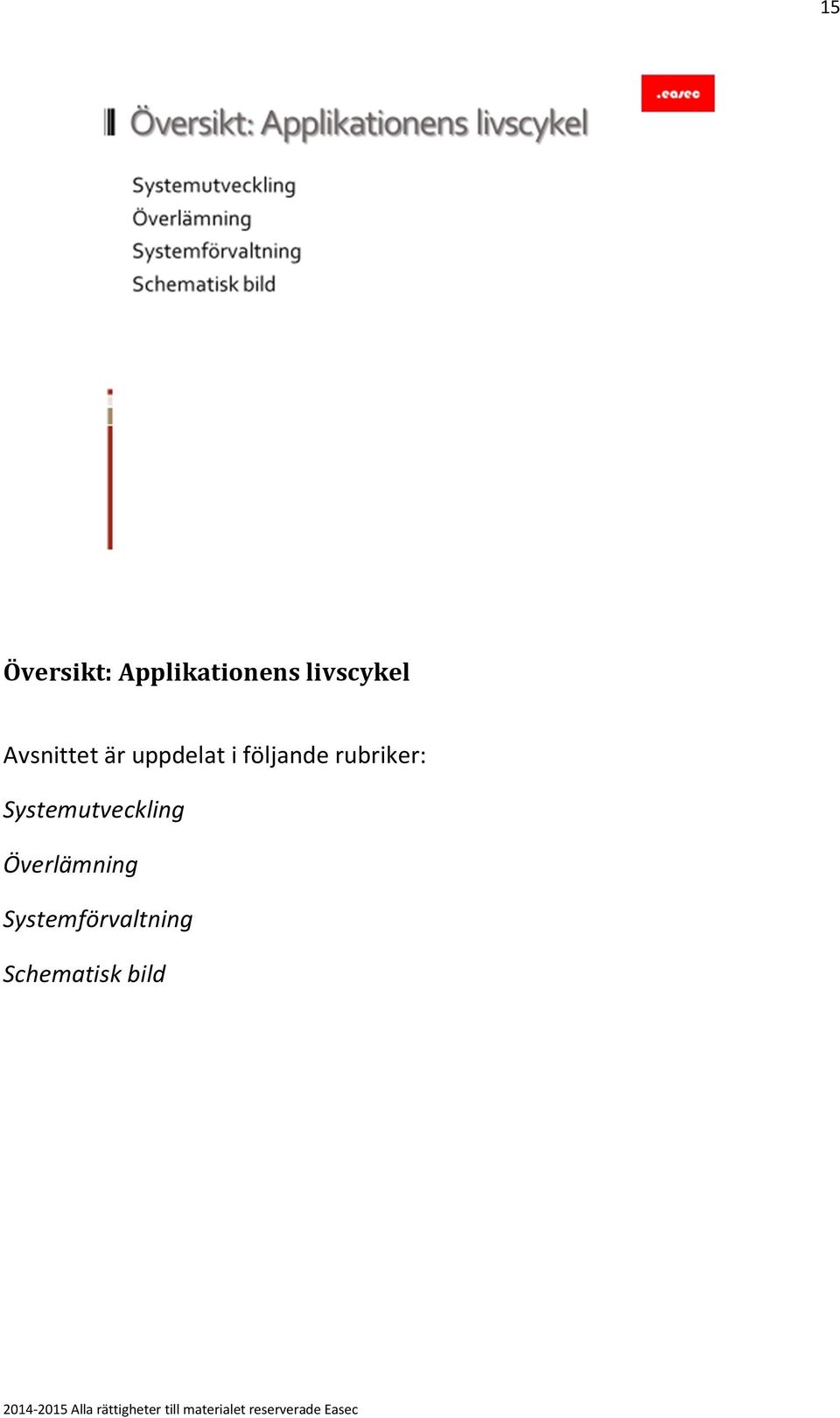 följande rubriker: Systemutveckling