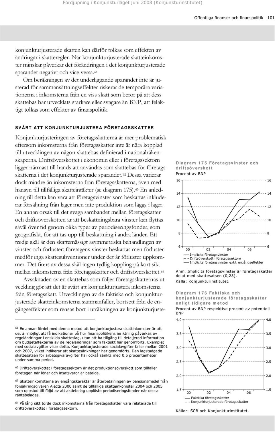 6 Om beräkningen av det underliggande sparandet inte är justerad för sammansättningseffekter riskerar de temporära variationerna i inkomsterna från en viss skatt som beror på att dess skattebas har