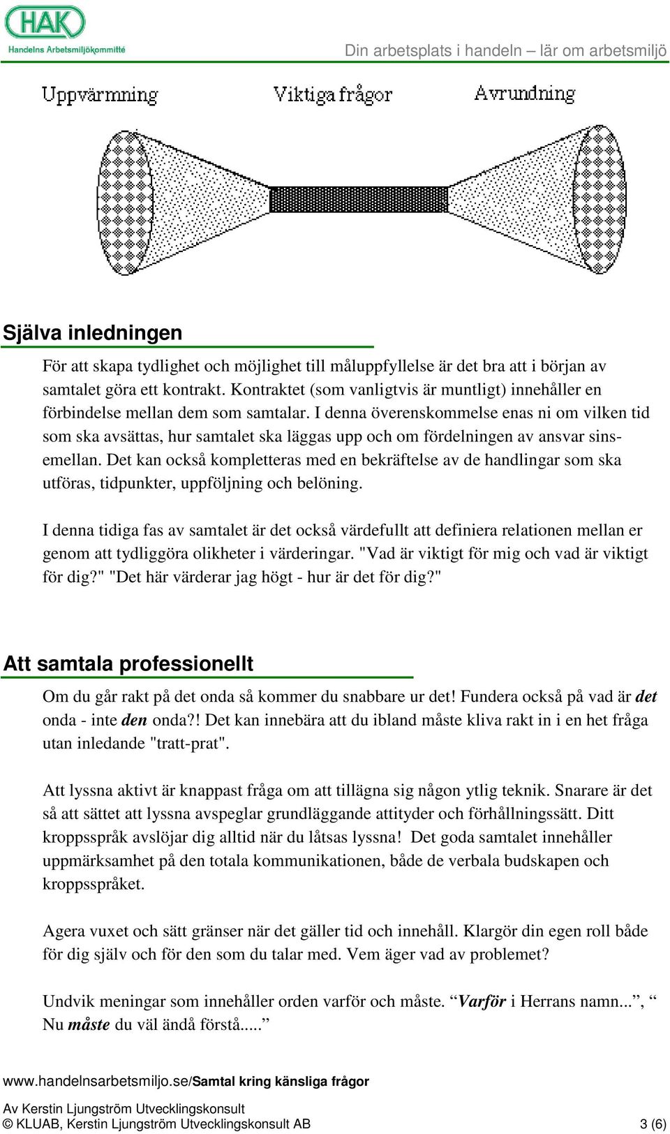 I denna överenskommelse enas ni om vilken tid som ska avsättas, hur samtalet ska läggas upp och om fördelningen av ansvar sinsemellan.