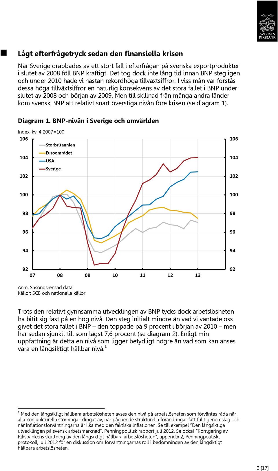 I viss mån var förstås dessa höga tillväxtsiffror en naturlig konsekvens av det stora fallet i BNP under slutet av 8 och början av 9.