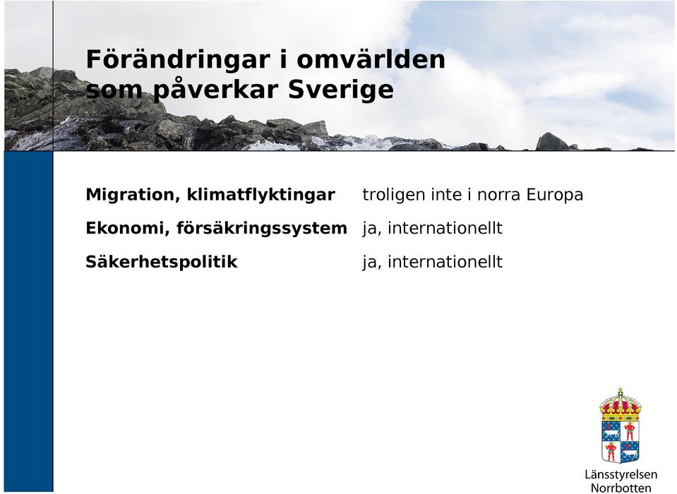 norra Europa Ekonomi, försäkringssystem ja,