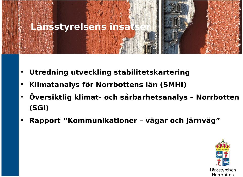 län (SMHI) Översiktlig klimat- och sårbarhetsanalys