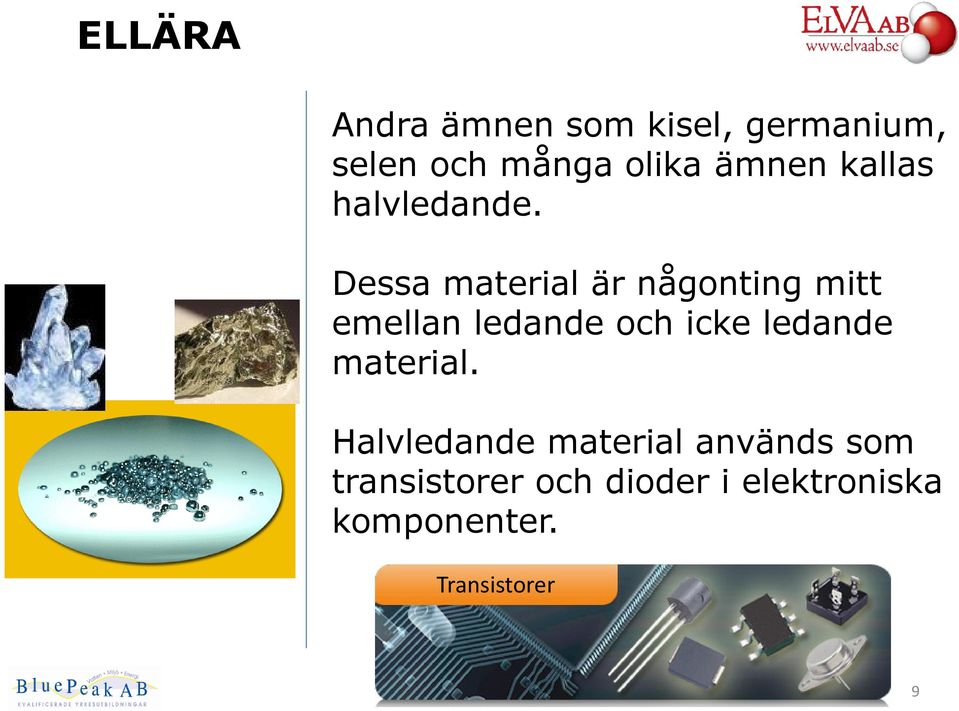 Dessa material är någonting mitt emellan ledande och icke