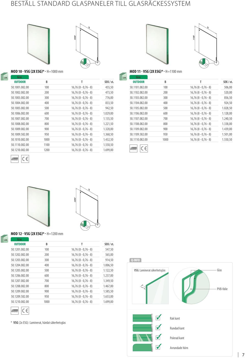 1009.082.00 900 16,76 (8-0,76-8) 50.1009.582.00 950 16,76 (8-0,76-8) 50.1010.082.00 1000 16,76 (8-0,76-8) 50.1110.082.00 1100 16,76 (8-0,76-8) 50.1210.082.00 1200 16,76 (8-0,76-8) 201 Q-railing Europe Gmb & Co.