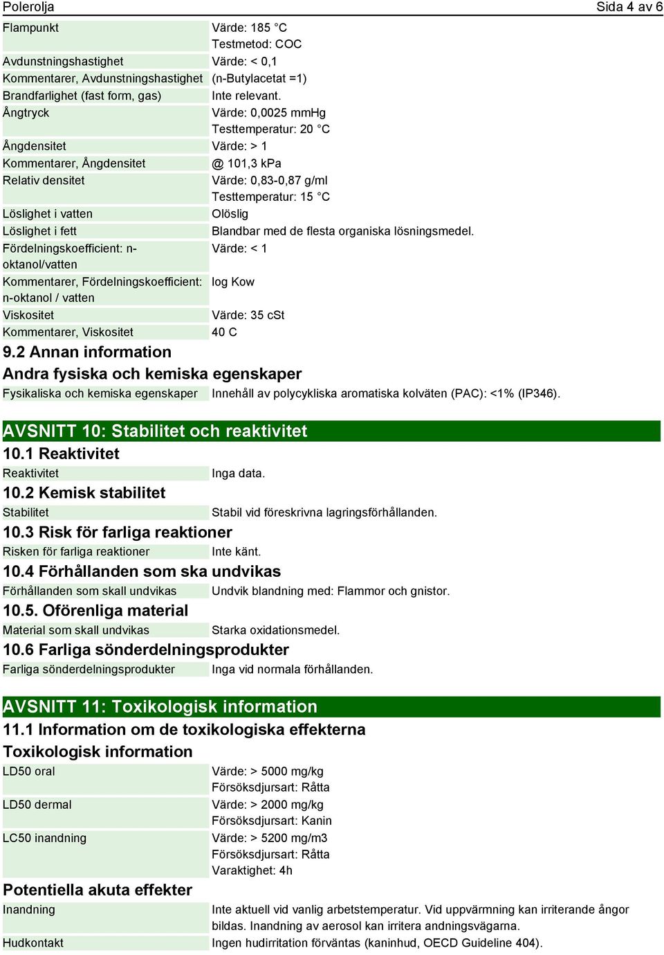 Blandbar med de flesta organiska lösningsmedel.