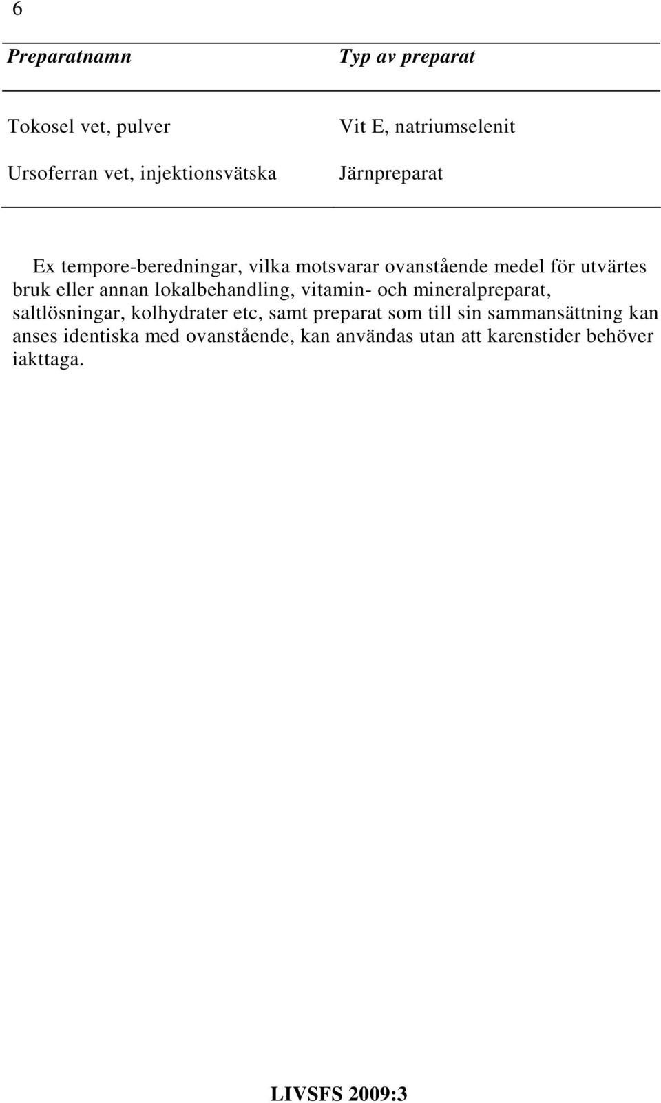 eller annan lokalbehandling, vitamin- och mineralpreparat, saltlösningar, kolhydrater etc, samt