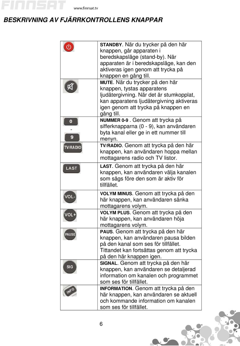 När det är stumkopplat, kan apparatens ljudåtergivning aktiveras igen genom att trycka på knappen en gång till. NUMMER 0-9.