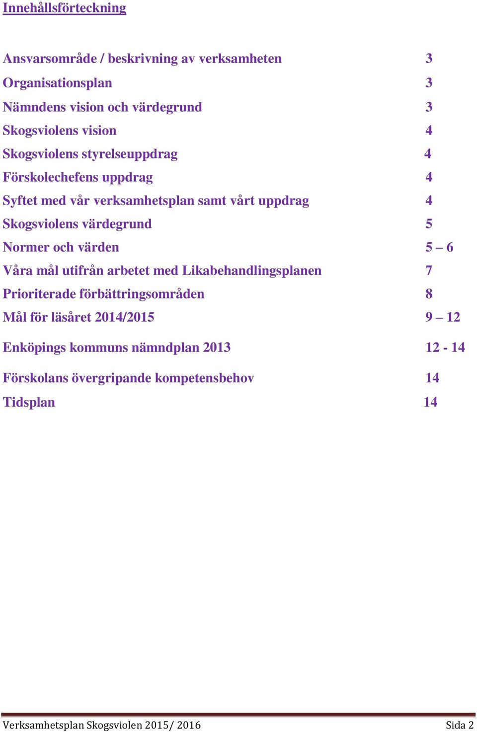 värdegrund 5 Normer och värden 5 6 Våra mål utifrån arbetet med Likabehandlingsplanen 7 Prioriterade förbättringsområden 8 Mål för läsåret