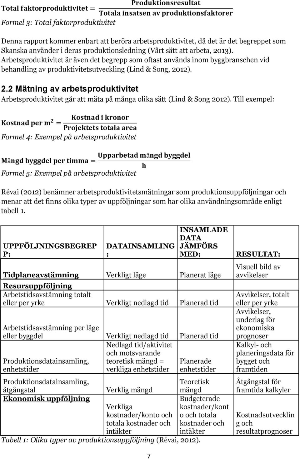 12). 2.2 Mätning av arbetsproduktivitet Arbetsproduktivitet går att mäta på många olika sätt (Lind & Song 2012).