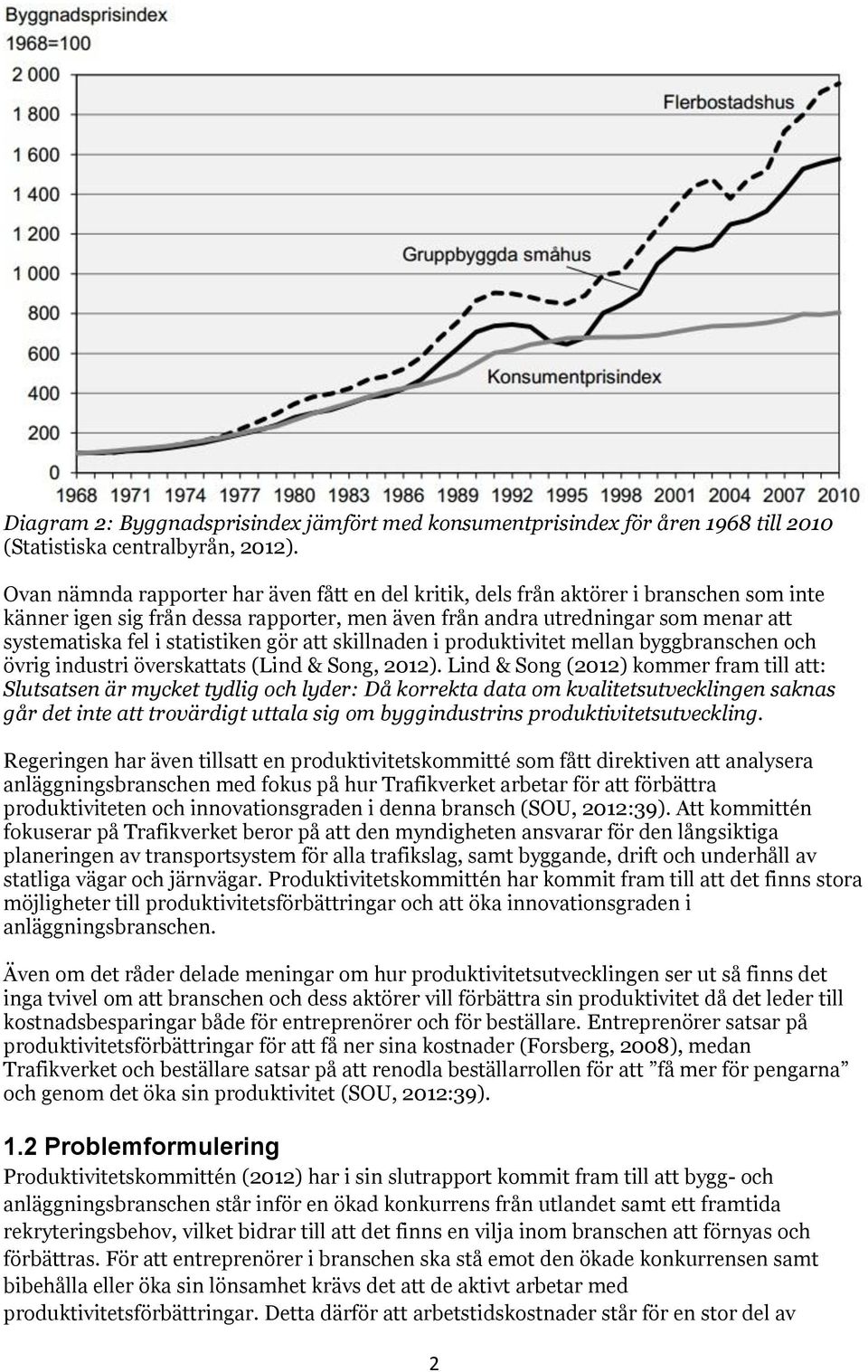 statistiken gör att skillnaden i produktivitet mellan byggbranschen och övrig industri överskattats (Lind & Song, 2012).