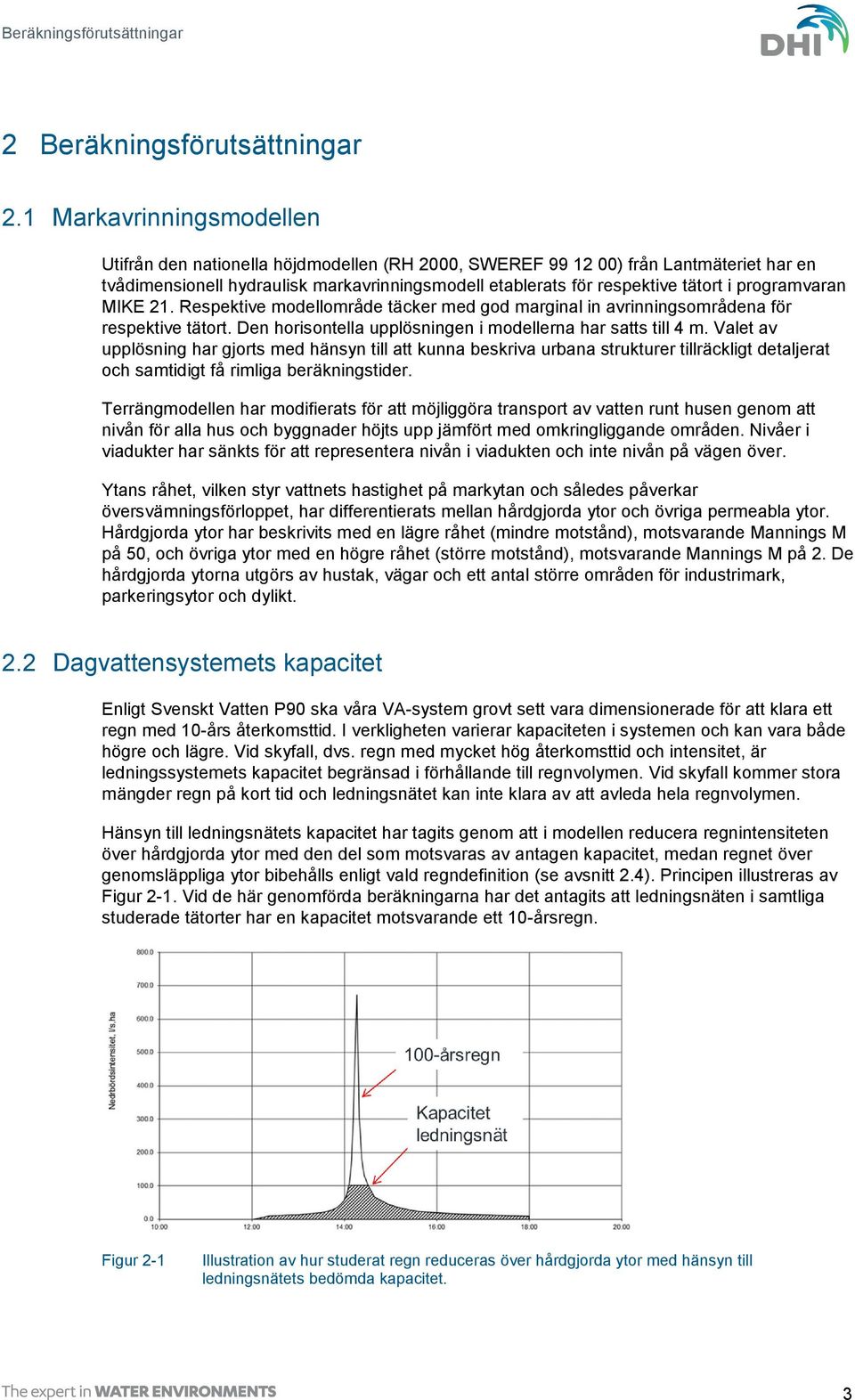 programvaran MIKE 21. Respektive modellområde täcker med god marginal in avrinningsområdena för respektive tätort. Den horisontella upplösningen i modellerna har satts till 4 m.