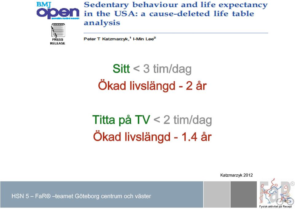 TV < 2 tim/dag Ökad