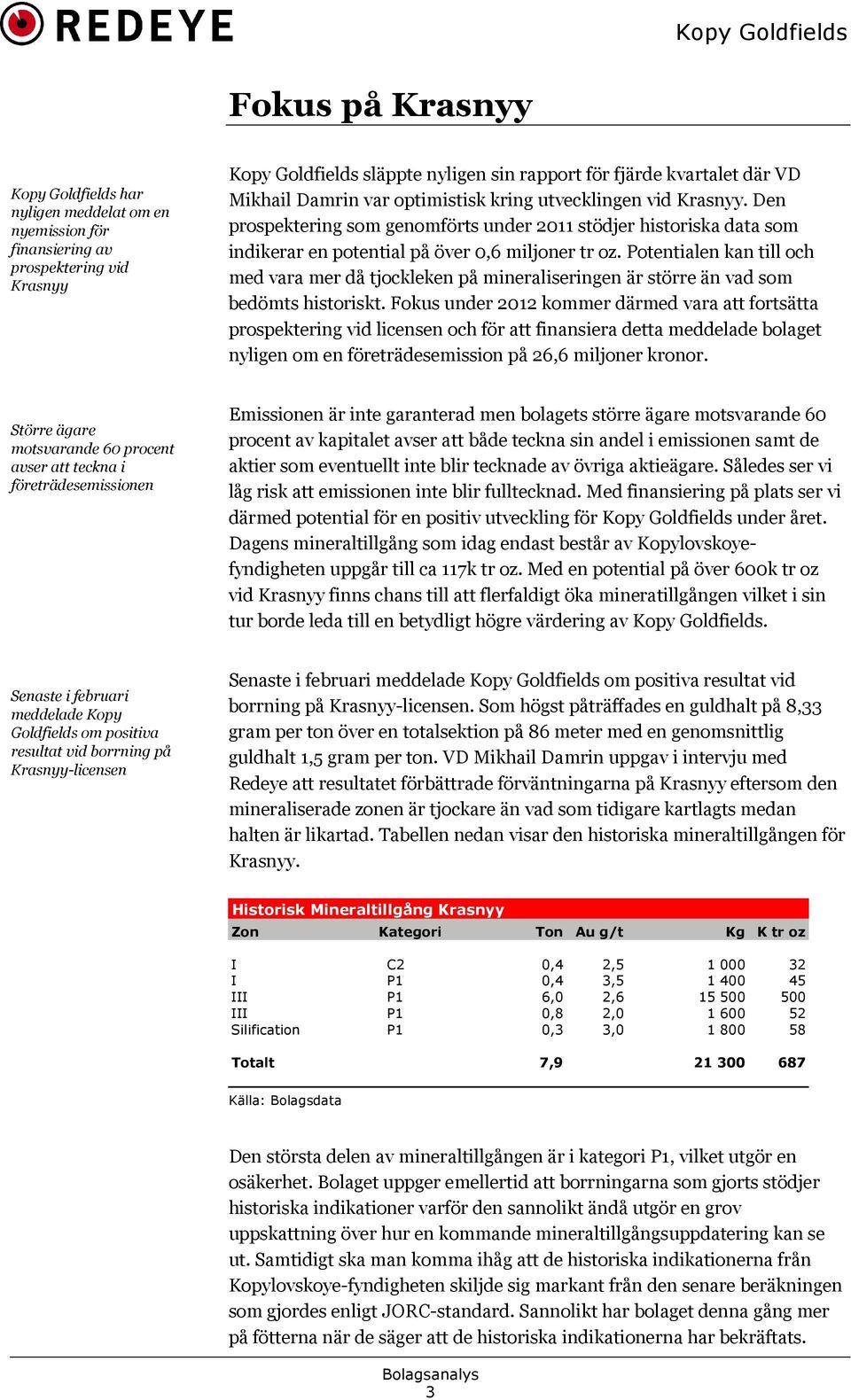 Potentialen kan till och med vara mer då tjockleken på mineraliseringen är större än vad som bedömts historiskt.