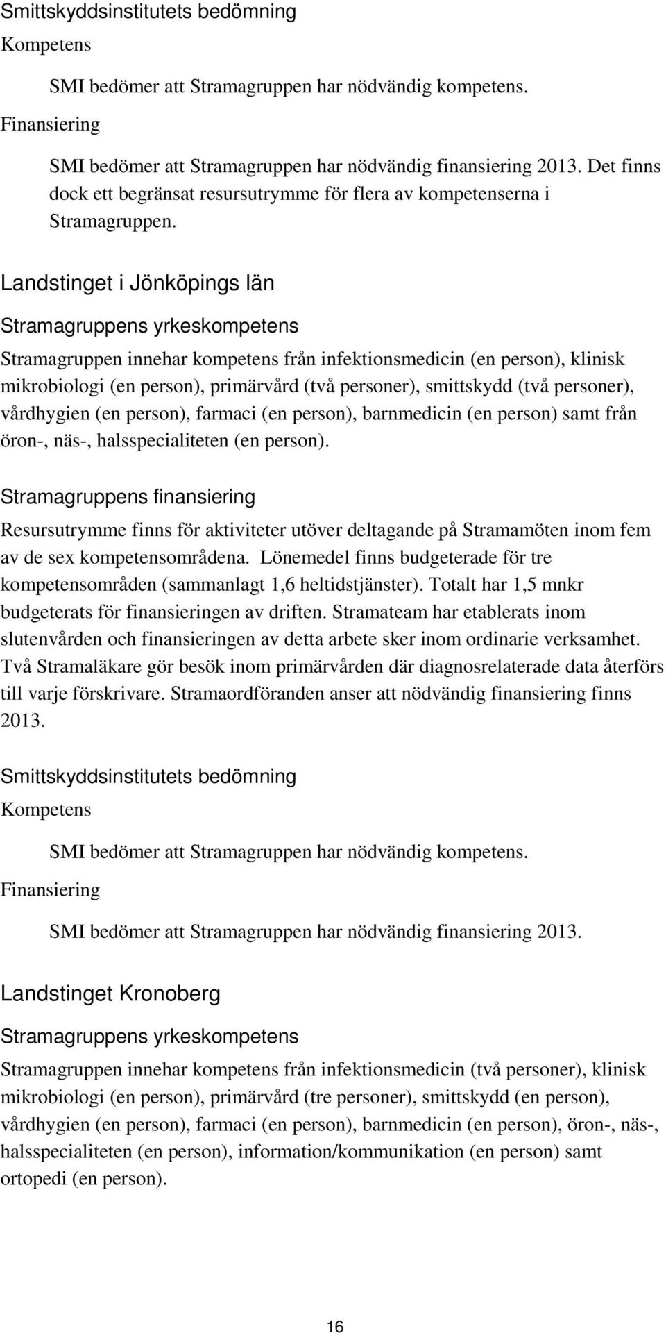 Landstinget i Jönköpings län Stramagruppens yrkeskompetens Stramagruppen innehar kompetens från infektionsmedicin (en person), klinisk mikrobiologi (en person), primärvård (två personer), smittskydd