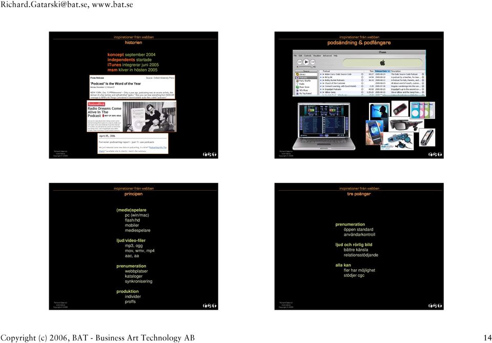 mov, wmv, mp4 aac, aa prenumeration webbplatser kataloger synkronisering prenumeration öppen standard användarkontroll