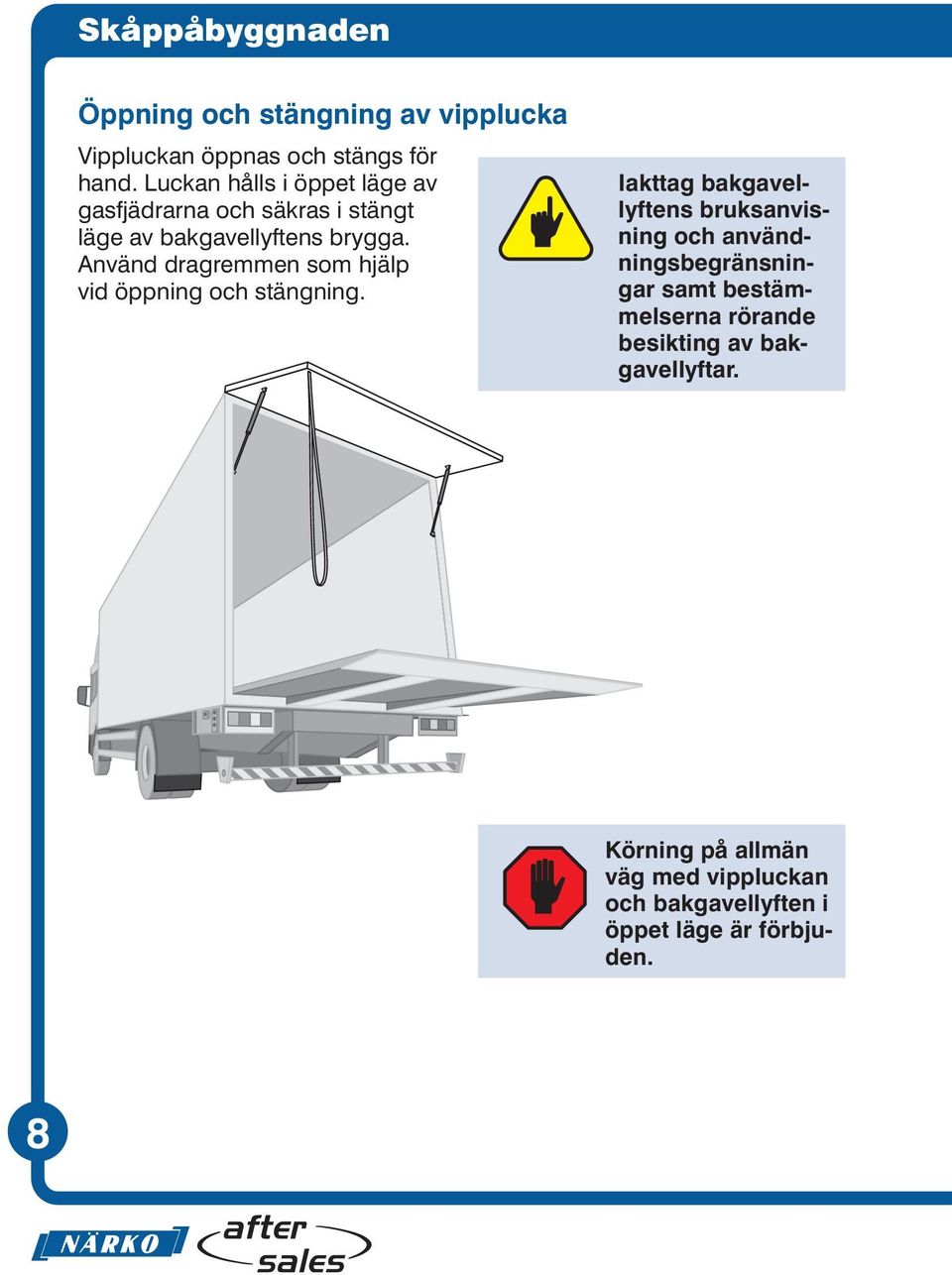 Använd dragremmen som hjälp vid öppning och stängning.