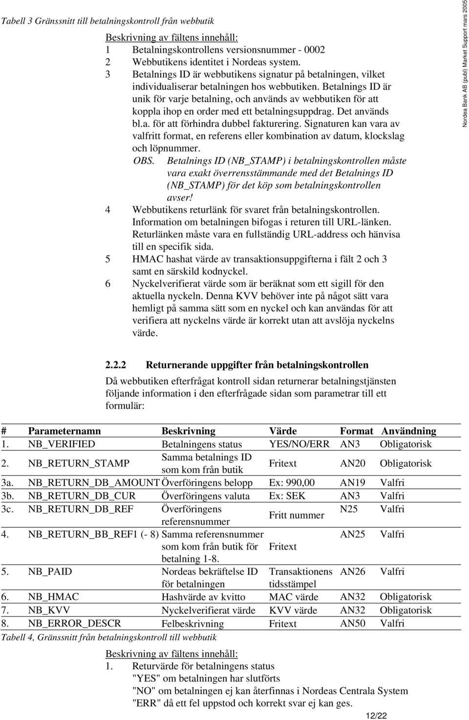 Betalnings ID är unik för varje betalning, och används av webbutiken för att koppla ihop en order med ett betalningsuppdrag. Det används bl.a. för att förhindra dubbel fakturering.