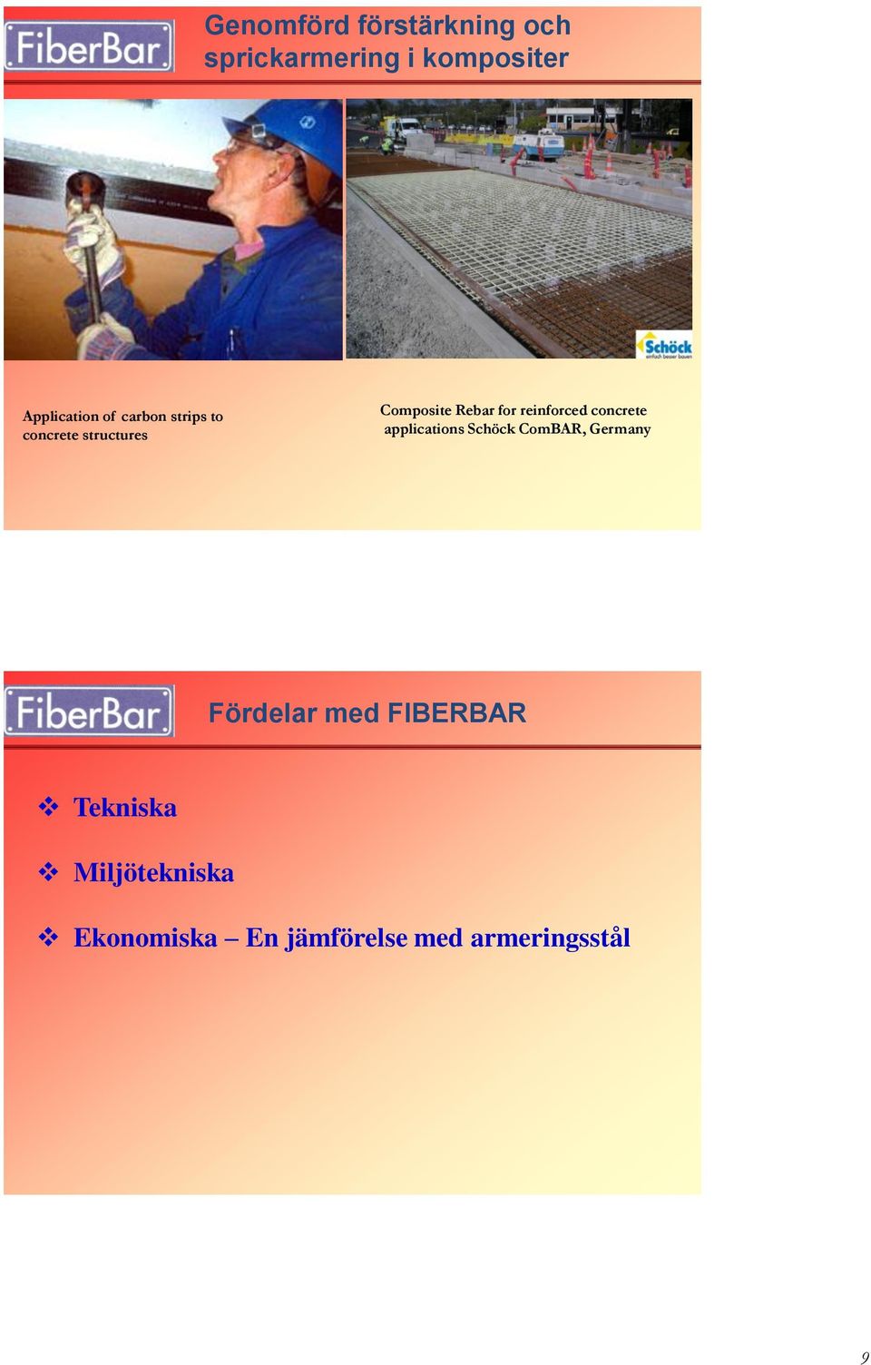 for reinforced concrete applications Schöck ComBAR, Germany