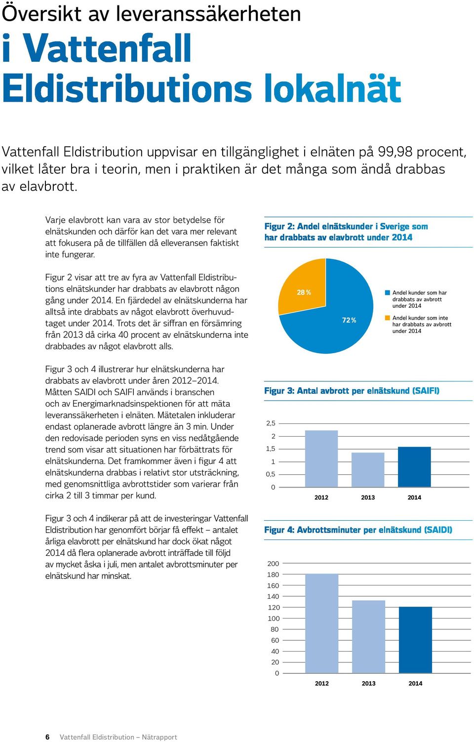 Varje elavbrott kan vara av stor betydelse för elnätskunden och därför kan det vara mer relevant att fokusera på de tillfällen då elleveransen faktiskt inte fungerar.