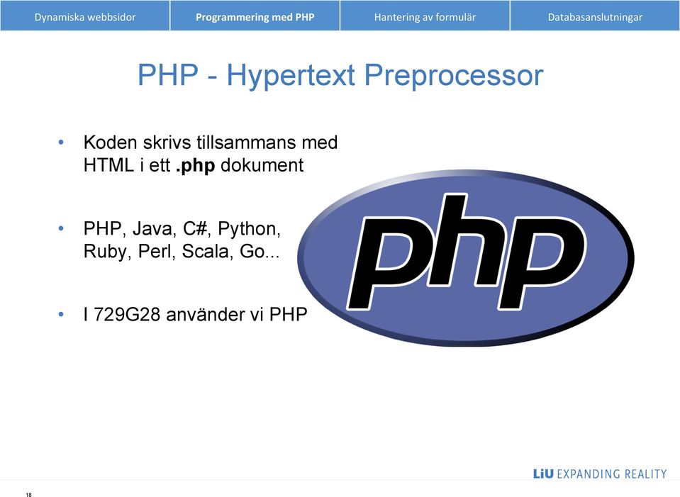php dokument PHP, Java, C#, Python,