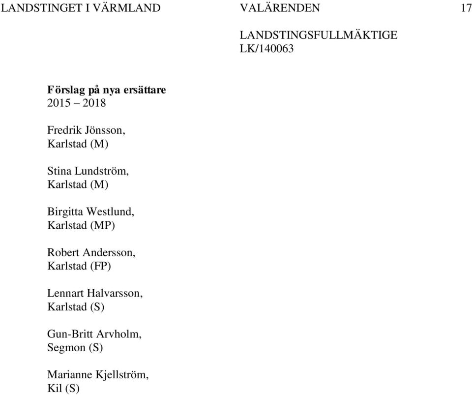 (MP) Robert Andersson, Karlstad (FP) Lennart
