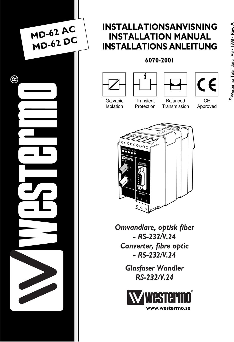 Transmission CE Approved Westermo Teleindustri AB Rev.