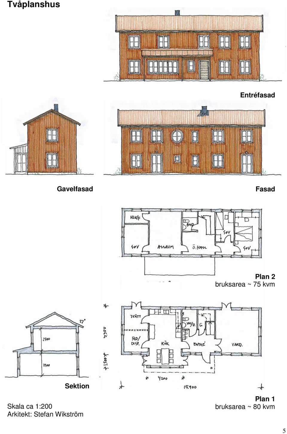 Sektion Skala ca 1:200 Arkitekt: