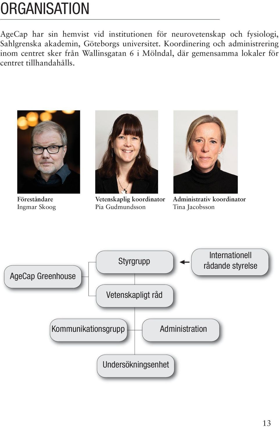 Koordinering och administrering inom centret sker från Wallinsgatan 6 i Mölndal, där gemensamma lokaler för centret