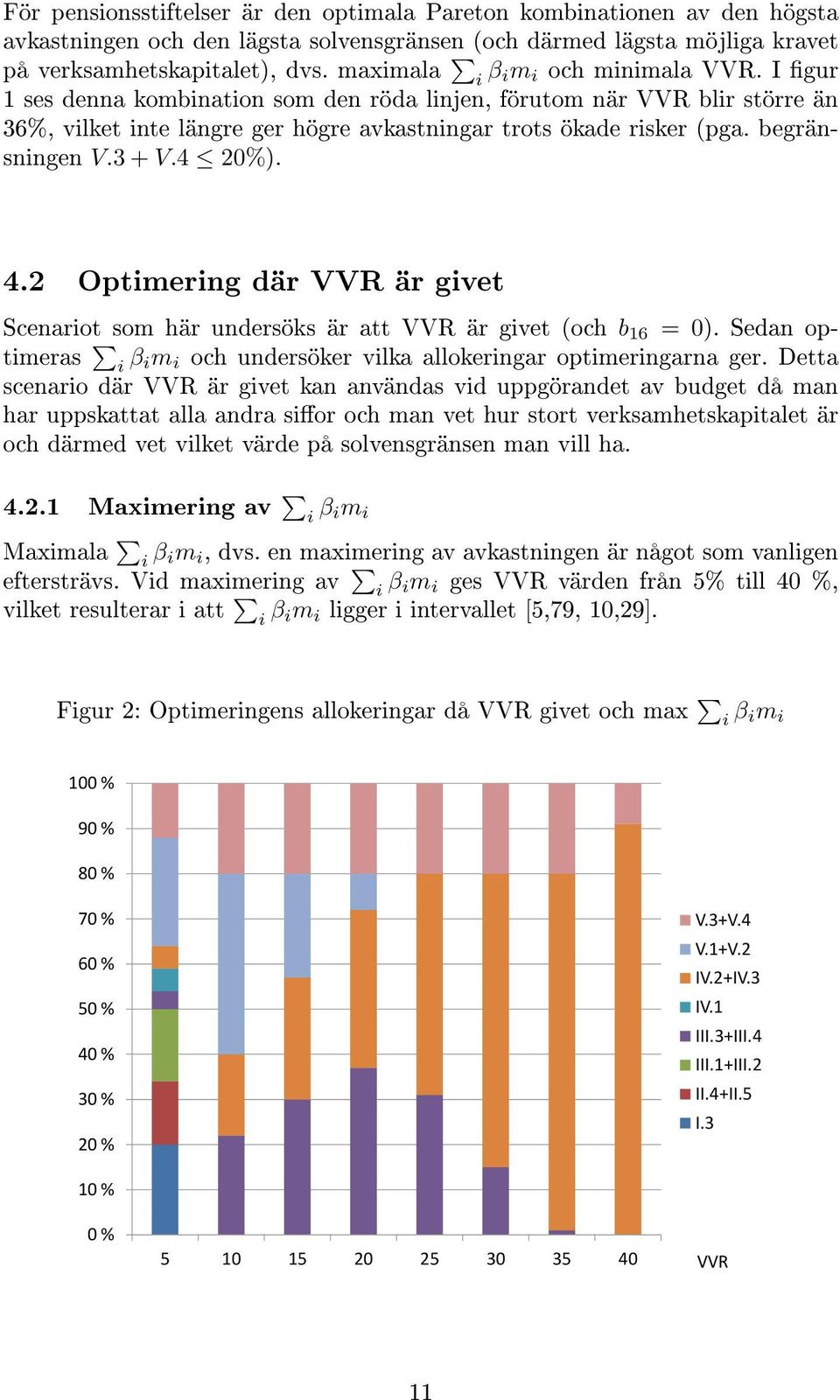 begränsningen V.3 + V.4 20%). 4.2 Optimering där VVR är givet Scenariot som här undersöks är att VVR är givet (och b 16 = 0).