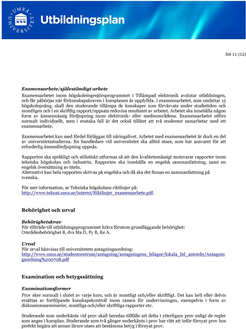 arbetet. Arbetet ska innehålla någon form av ämnesmässig fördjupning inom - eller medieområdena.