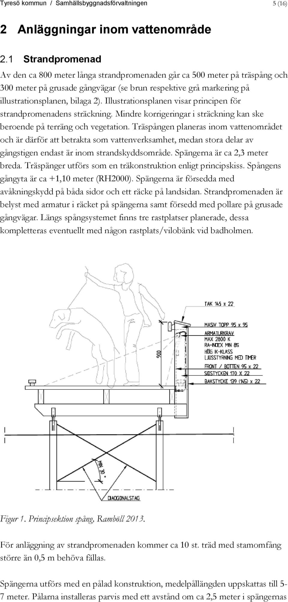 Illustrationsplanen visar principen för strandpromenadens sträckning. Mindre korrigeringar i sträckning kan ske beroende på terräng och vegetation.