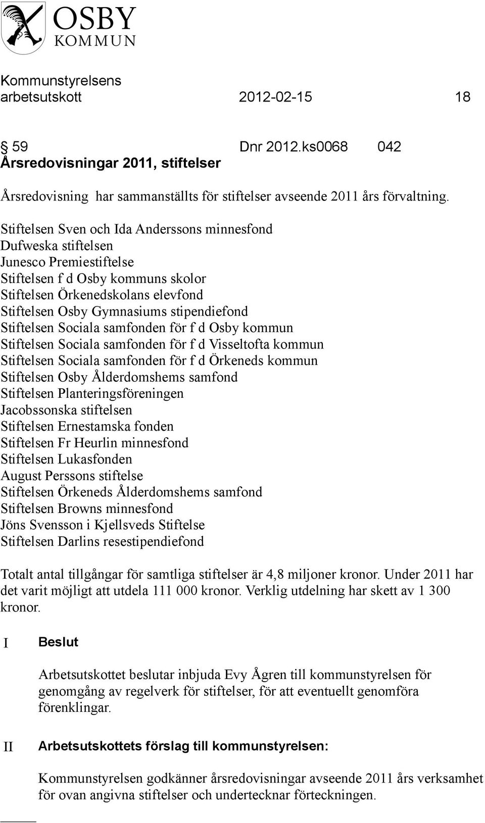 stipendiefond Stiftelsen Sociala samfonden för f d Osby kommun Stiftelsen Sociala samfonden för f d Visseltofta kommun Stiftelsen Sociala samfonden för f d Örkeneds kommun Stiftelsen Osby