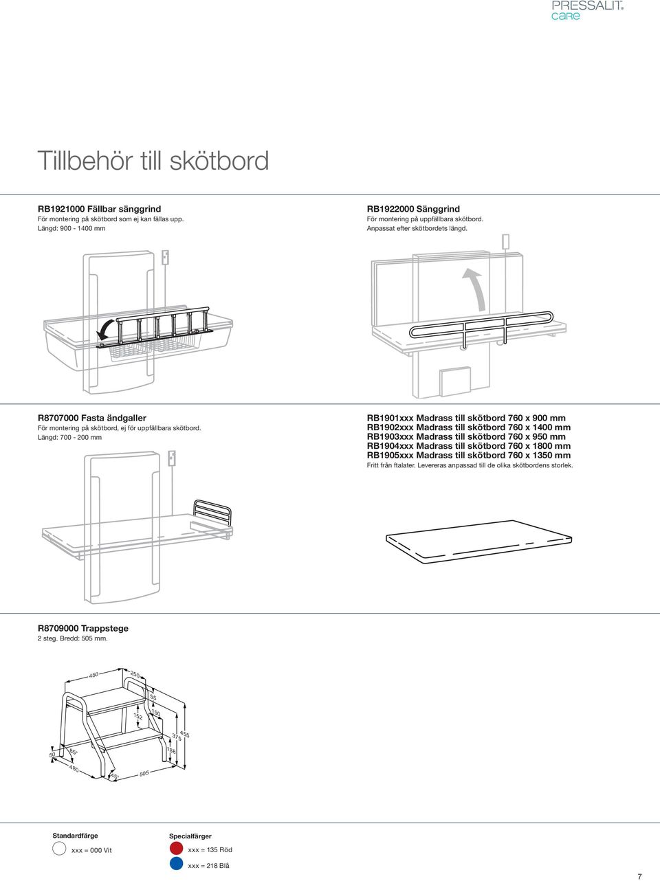 Längd: 700-200 mm RB1901xxx Madrass till skötbord 760 x 900 mm RB1902xxx Madrass till skötbord 760 x mm RB1903xxx Madrass till skötbord 760 x 950 mm RB1904xxx Madrass till skötbord 760 x 1 mm