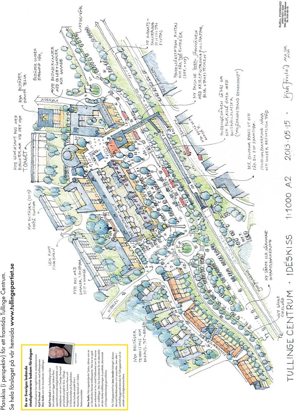 kfrågor. Kjell Forshed är en fl erfaldigt prisbelönt arkitekt som ligger bakom fl era uppmärksammade trädgårdsstäder och stadsplaner runt om i Sverige. Exempel på lyckade projekt är bl.a. Tullinge Trädgårdsstad, Lomma Hamn och S:t Eriksområdet på Kungsholmen.