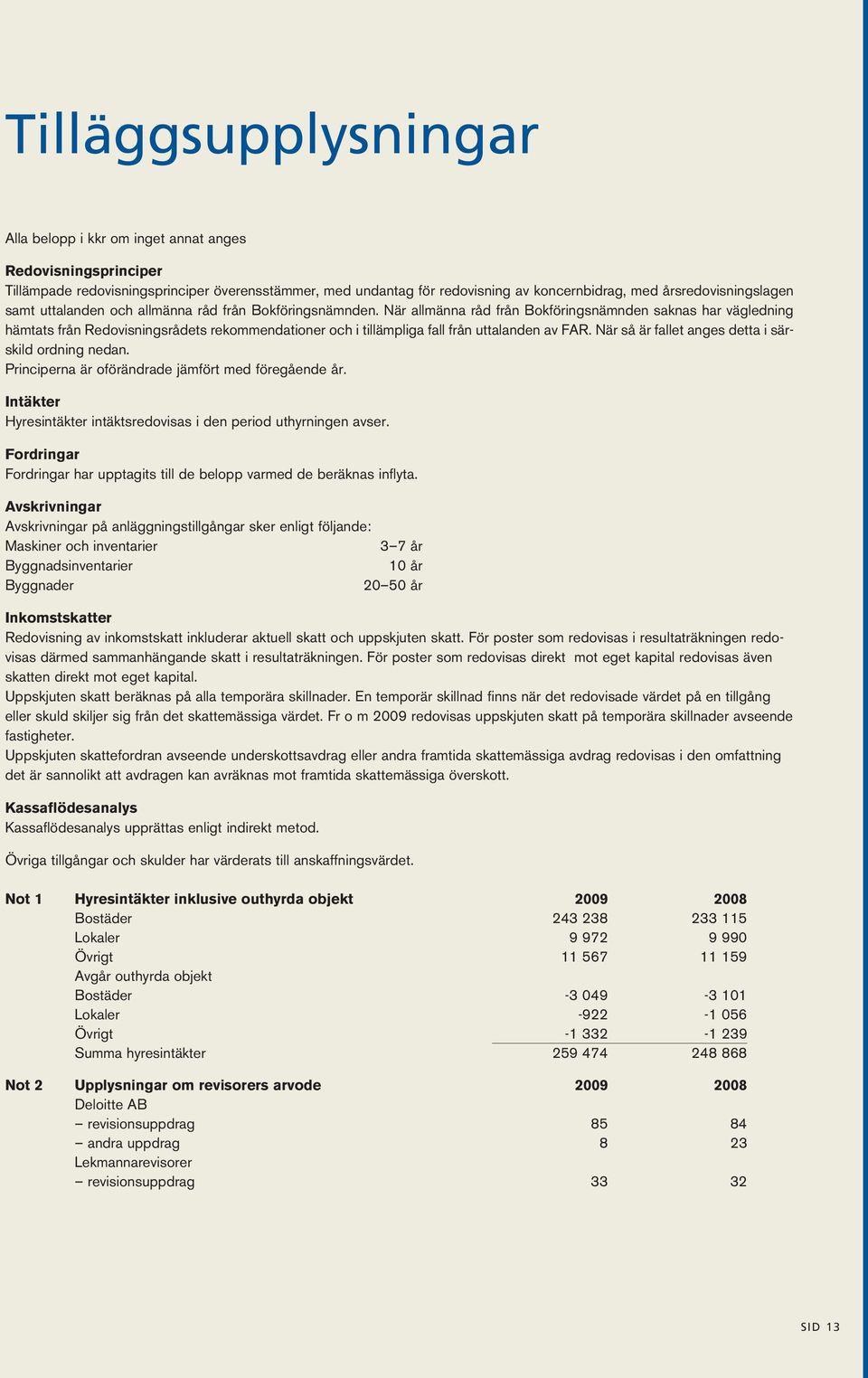 När allmänna råd från Bokföringsnämnden saknas har vägledning hämtats från Redovisningsrådets rekommendationer och i tillämpliga fall från uttalanden av FAR.