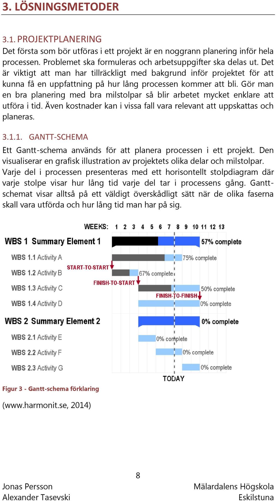 Gör man en bra planering med bra milstolpar så blir arbetet mycket enklare att utföra i tid. Även kostnader kan i vissa fall vara relevant att uppskattas och planeras. 3.1.