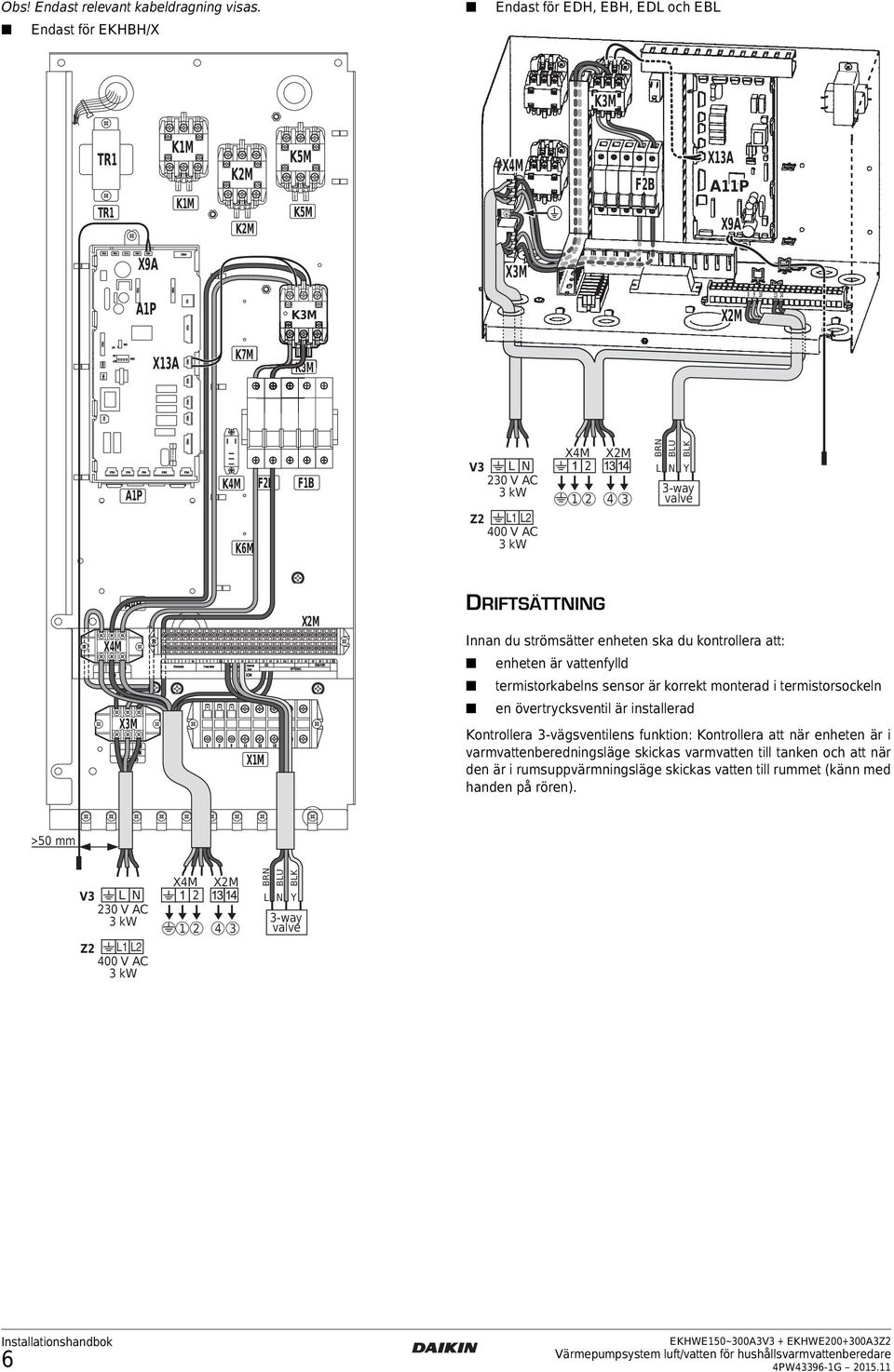 BLK L N Y -way valve A4P X4M X4M XM L L L N XM (0V) XM 4 4a 5 6 7 8 9 0 4 5 5a 6 7 8 9 0 QL thermostat -way valve -way valve thermal SOLAR PUMP fuse OPTIONAL XM L L L N XM DRIFTSÄTTNING Innan du