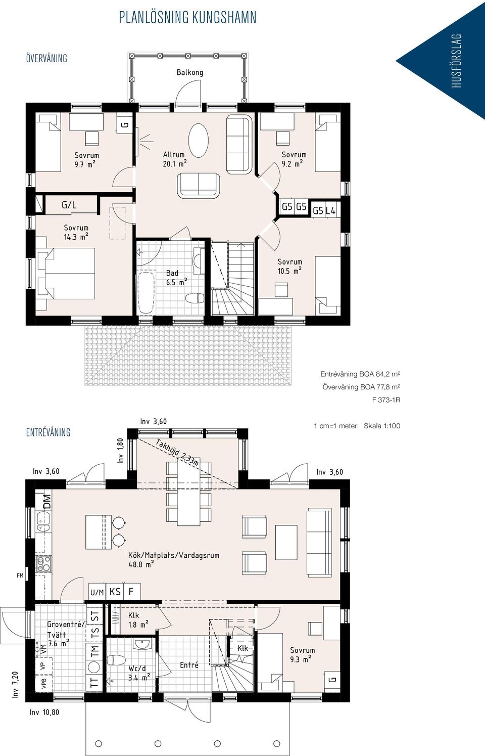 Entrévåning BOA 84,2 m² Övervåning