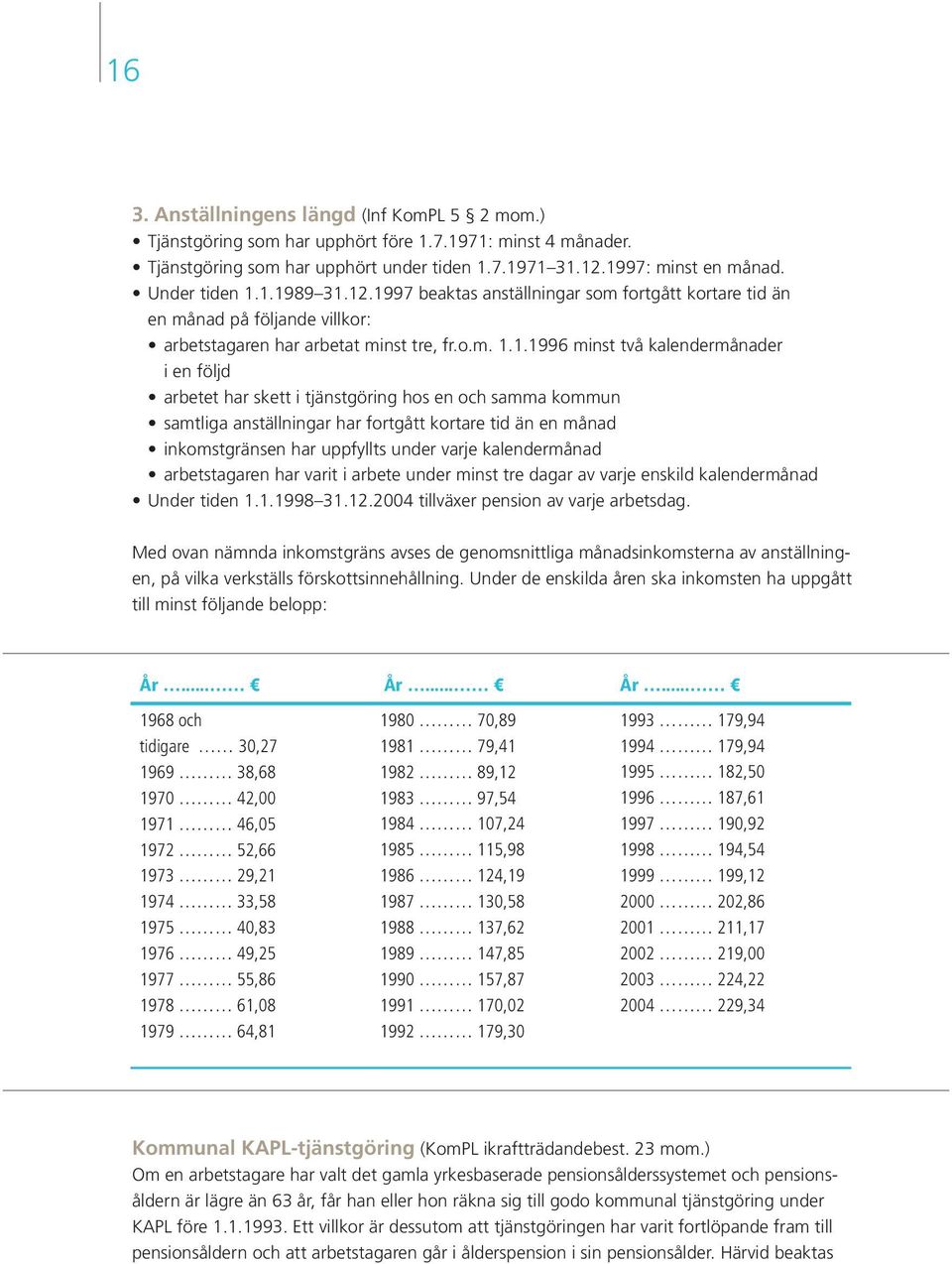 1.1989 31.12.1997 beaktas anställningar som fortgått kortare tid än en månad på följande villkor: arbetstagaren har arbetat minst tre, fr.o.m. 1.1.1996 minst två kalendermånader i en följd arbetet