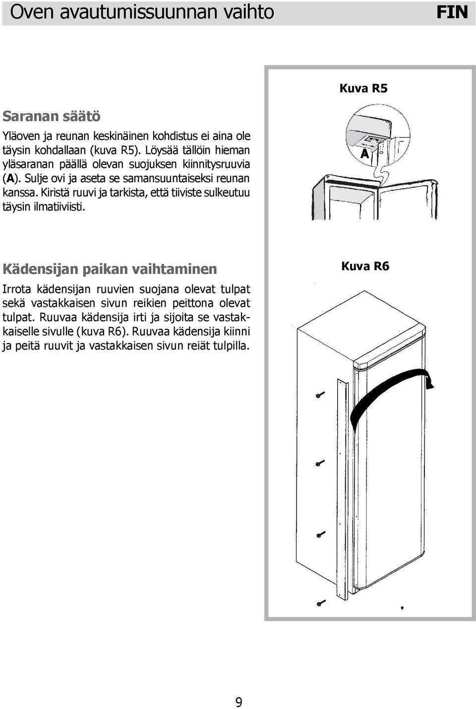 Kiristä ruuvi ja tarkista, että tiiviste sulkeutuu täysin ilmatiiviisti.