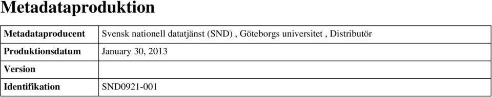 universitet, Distributör Produktionsdatum