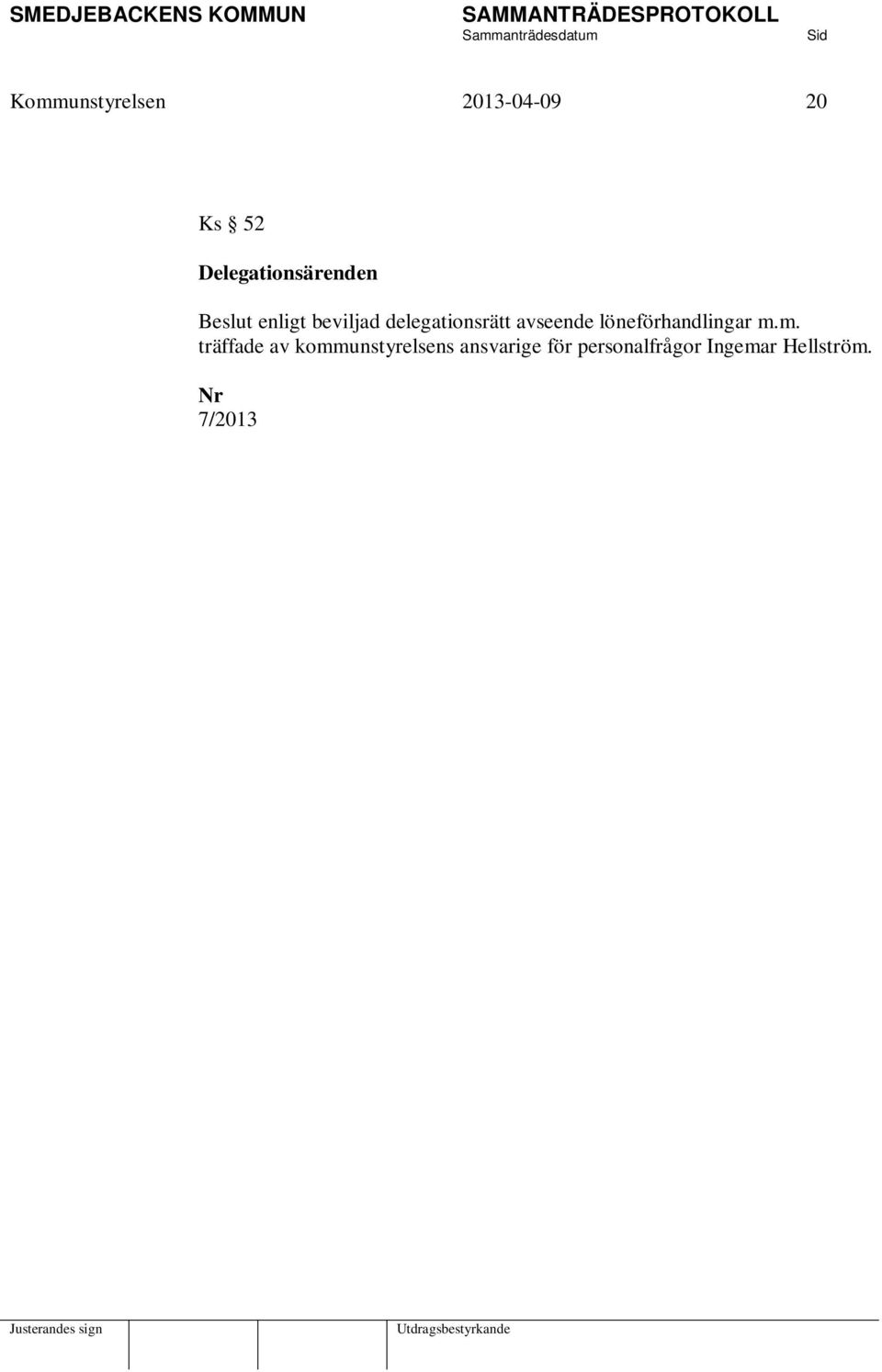 delegationsrätt avseende löneförhandlingar m.