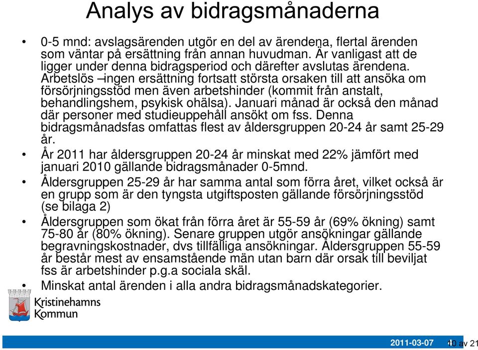 Januari månad är också den månad där personer med studieuppehåll ansökt om fss. Denna bidragsmånadsfas omfattas flest av åldersgruppen 20-24 år samt 25-29 år.