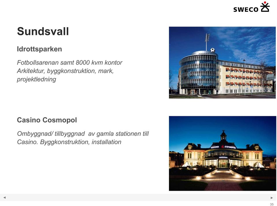 projektledning Casino Cosmopol Ombyggnad/ tillbyggnad