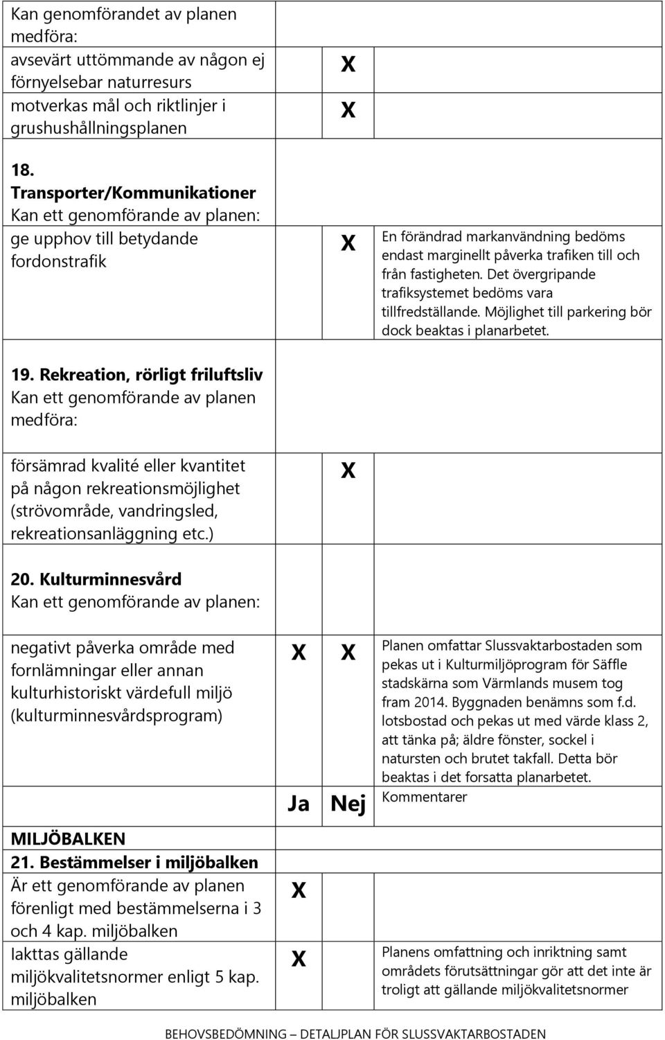 Det övergripande trafiksystemet bedöms vara tillfredställande. Möjlighet till parkering bör dock beaktas i planarbetet. 19.