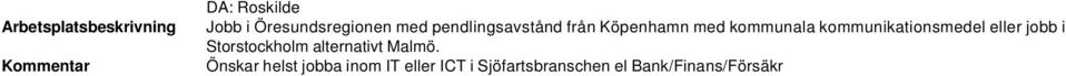 kommunala kommunikationsmedel eller jobb i Storstockholm