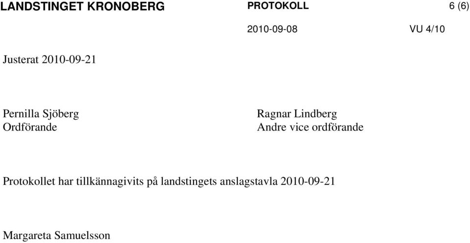 vice ordförande Protokollet har